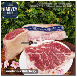 Beef Sirloin AGED BY GOODWINS Australia STEER young cattle (Striploin / New York Strip / Has Luar) chilled whole cut HARVEY +/- 5.5kg (price/kg) PREORDER 1-3 WORK DAYS